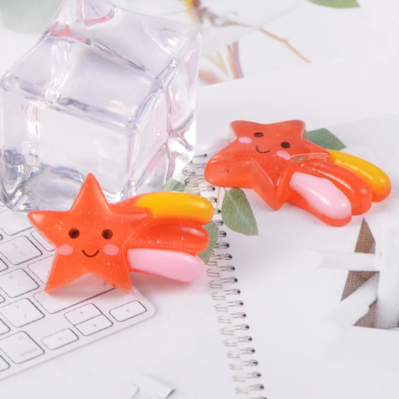 10 шт. Kawaii Метеор Flatback Смола Кабошон для Детские бантики волос аксессуары плоские