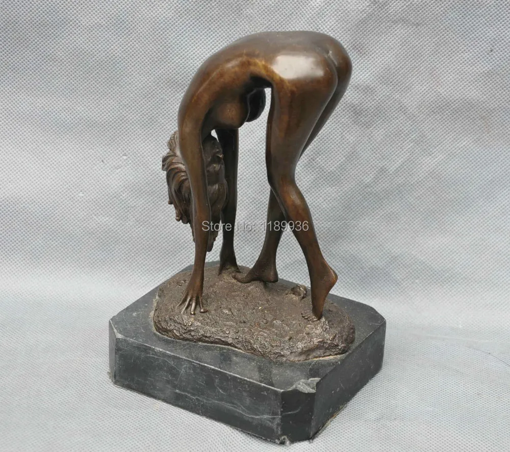 Бронзовая привлекательная статуя 8 дюймов для красоты тела женская обнаженная