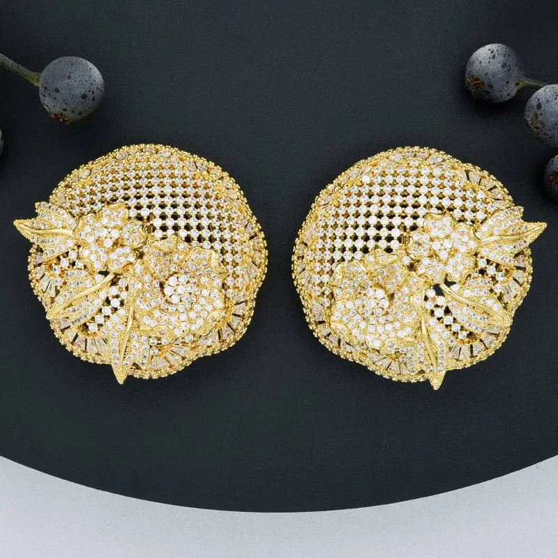 ModemAngel Роскошная серьга в форме цветка для женщин помолвка Свадьба полный микро