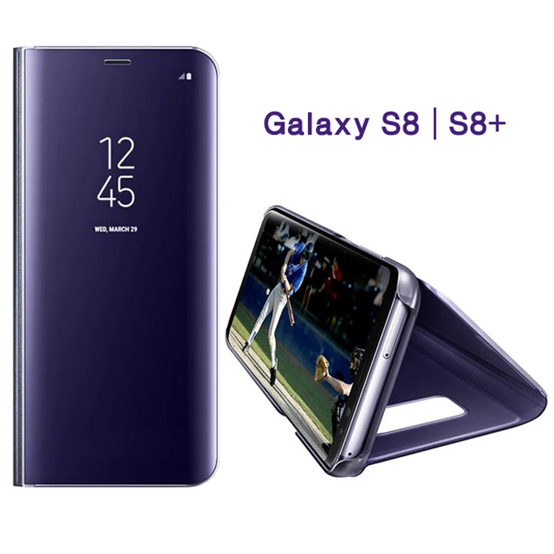 S GUARD чехол подставка для samsung galaxy S8 plus S9 S9plus зеркальный из искусственной кожи с