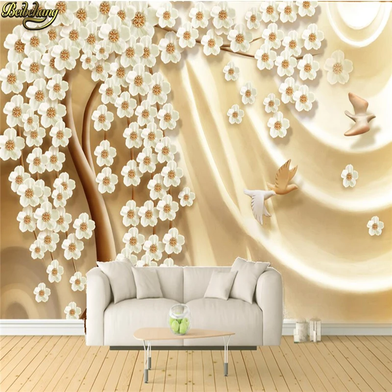 beibehang Custom photo wallpaper large mural wall stickers cash cow color carving 3D TV backdrop papel de parede | Обустройство дома