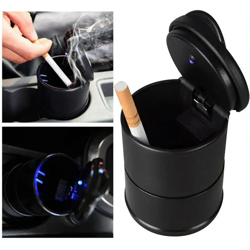 Портативная автомобильная офисная светодиодная сигарета пепельница для сигарет