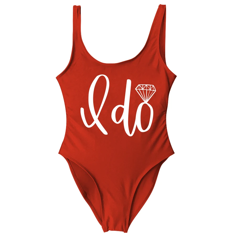 Цельный купальник I Do с надписью для женщин подарок невесты душа подкладка 12