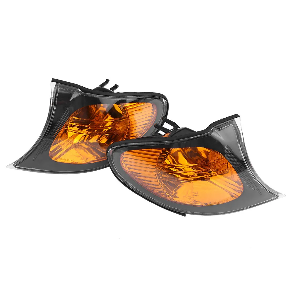 

Pair of Corner Light Lens Turn Signal Light Cover Yellow Lens for BMW E46 3-Series 4DR 2002-200