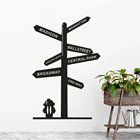 Нью-Йорк Бродвей дорожный настенный знак-наклейка на улицы города вывеска Съемная Наклейка на стену украшение дома односторонний виниловый плакат AZ730