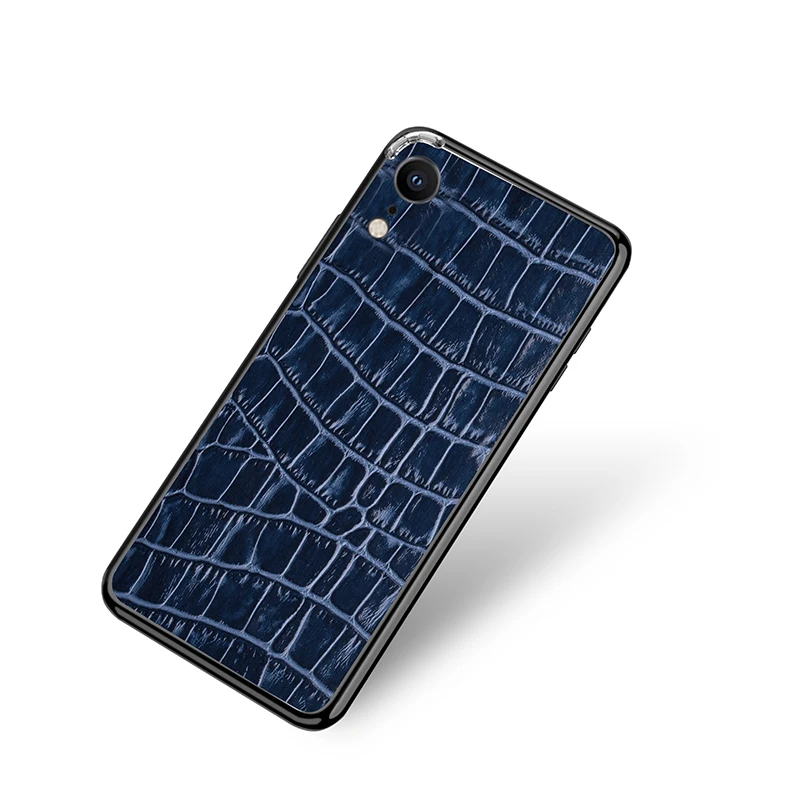 Hunreone чехол из натуральной кожи CROCO, чехол из крокодиловой кожи, металлический каркас, чехол для телефона iPhone X XS XR XS Max 7 8 7 P 8 P 6 6 S 6 P 6SP