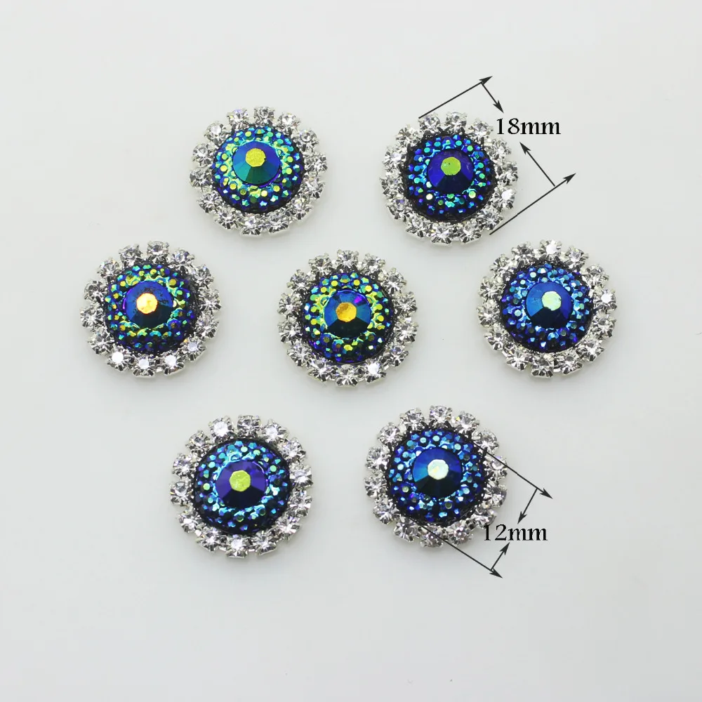 10 шт. разноцветные пуговицы с плоской задней поверхностью 18 мм|flatback rhinestone