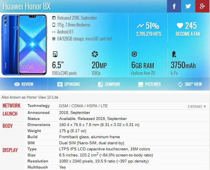 Оригинальный ЖК-дисплей для Huawei Honor 8X MAX 10 дюймов сенсорный экран View Lite ЖК-экран
