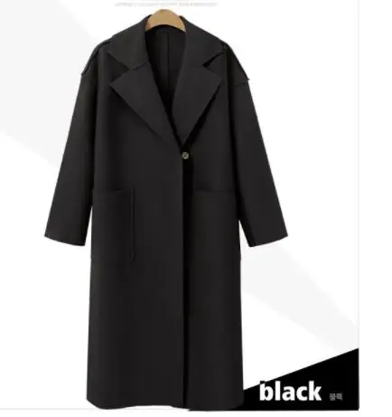 black jacket Новинка Осень/Зима Женское пальто высокая имитация шерсти одежда шерсть и смесь верхняя одежда Европейский пояс для беременных длинная куртка 5091 - Цвет: black jacket