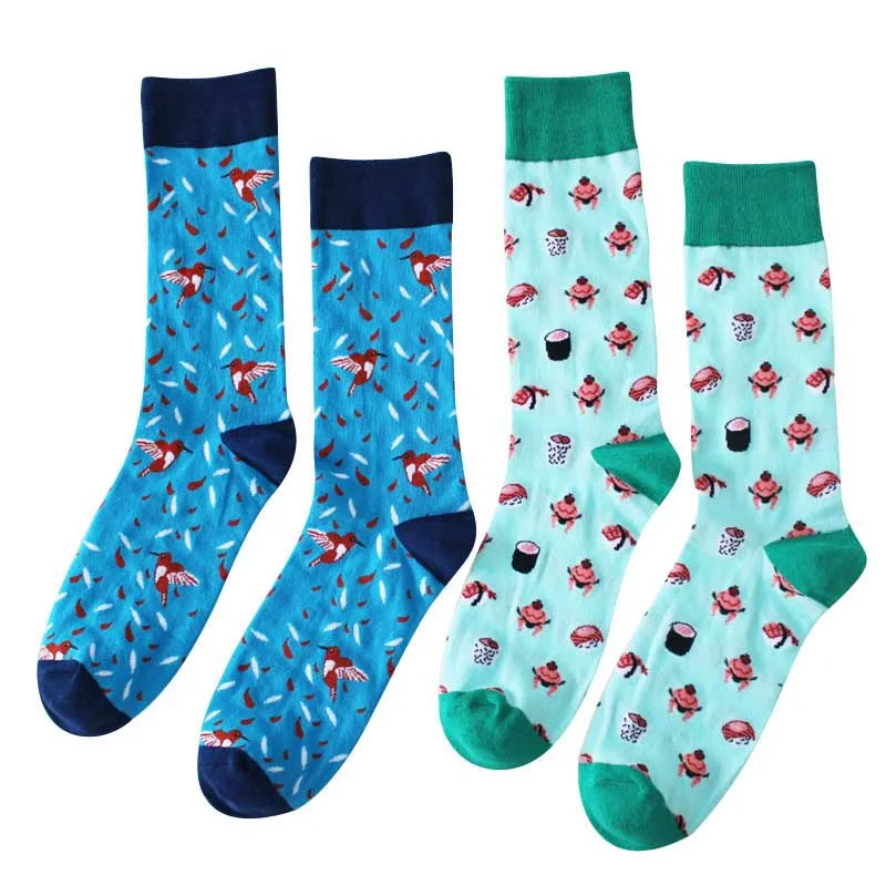 Носки мужские с мультяшным рисунком птицы 2 пары | Мужская одежда