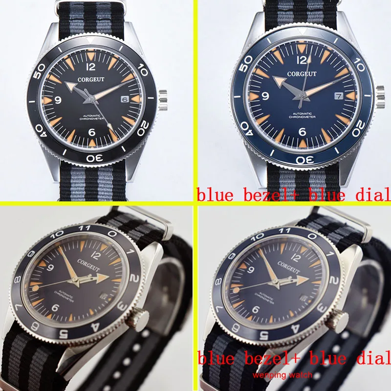 

41mm Corgeut WristWatch Ceramic Bezel Sapphire Glass Movement Date E2554