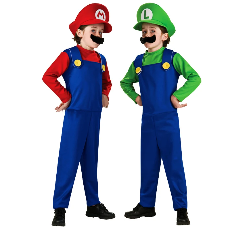 Костюмы super mario bros для взрослых и братьев Луиджи костюмы на Хэллоуин женщин