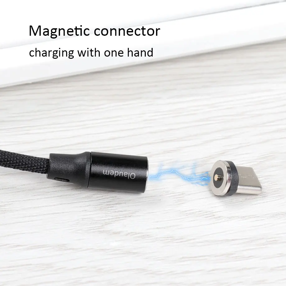 Шейные скобки... Магнитный кабель Micro USB для samsung плетеный нейлоновый Тип C быстрой