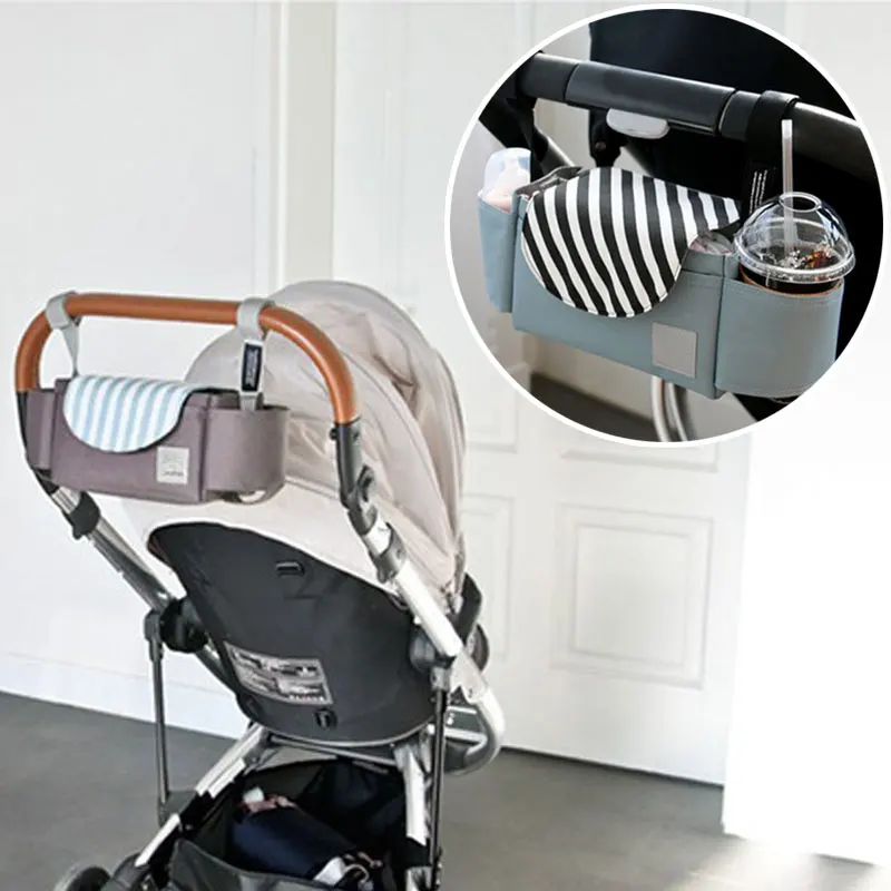 Bolsa port&aacute;til para biber&oacute;n de cochecito de beb&eacute;, bolsa de almacenamiento con acabado para mam&aacute;, accesorios para coche de beb&eacute;, novedad-0