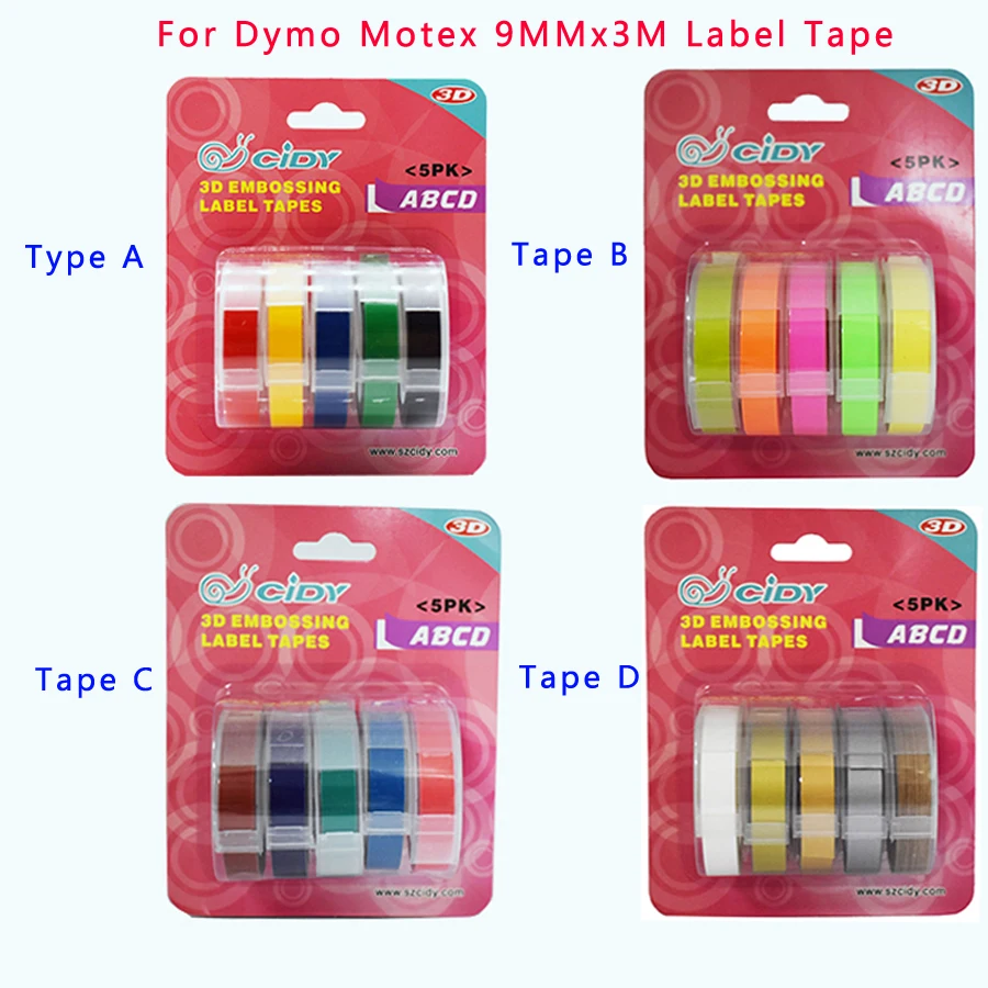 5 шт./лот новинка 9 мм ручная машина для этикеток ленточная лента Motex DYMO 1610/1540/1880/12965