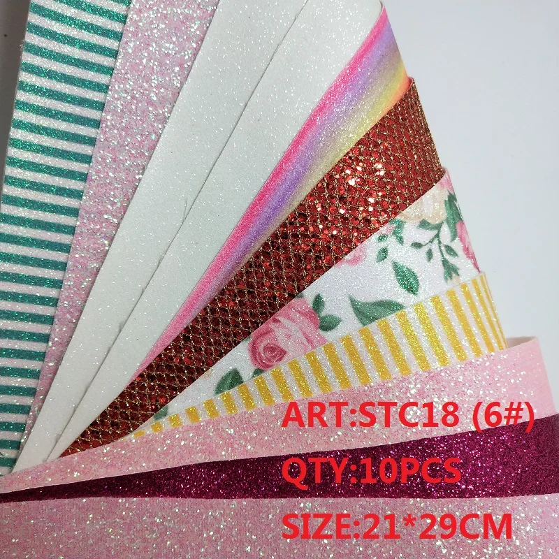 Прозрачный запас 1 комплект (10 шт.) 21X29 см Alisa Glitter Cuero Sintetico Leather для