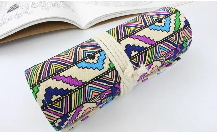 Hot selling canvas large capacity handmade bag pencil case curtain 36/48/72 colored pencils big box children painting | Дом и сад