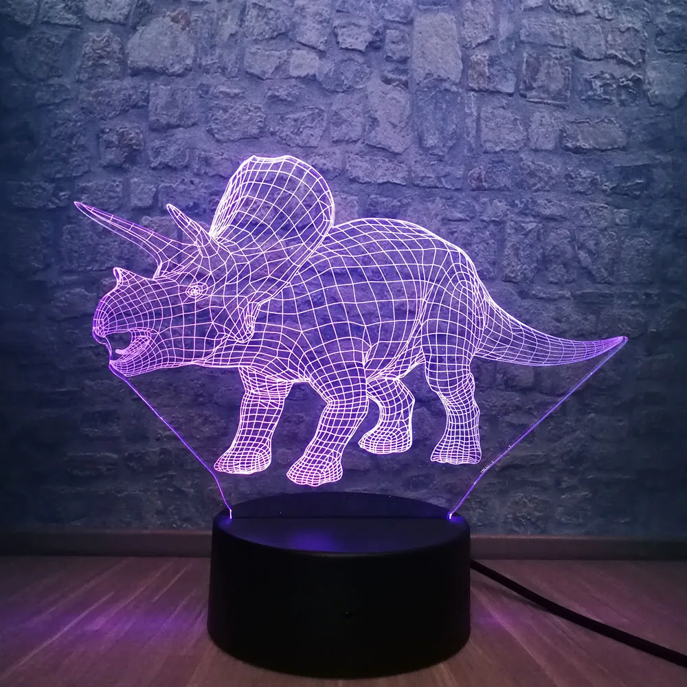 3D крутой Парк Юрского периода Динозавр ночник 7 цветов Изменение Иллюзия спальня настольная Светодиодная лампа рядом декоративный подарок на день рождения мальчика