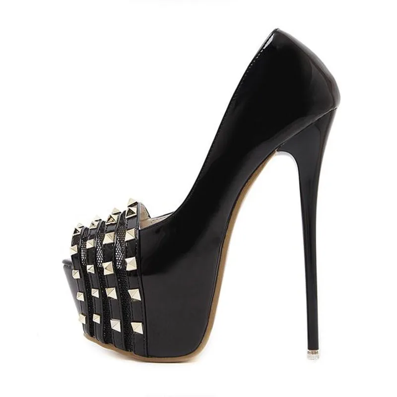 Женская Обувь 2017 Летний Новый Мода Sexy Peep Toe Платформы Заклепки Тонкий Высокого