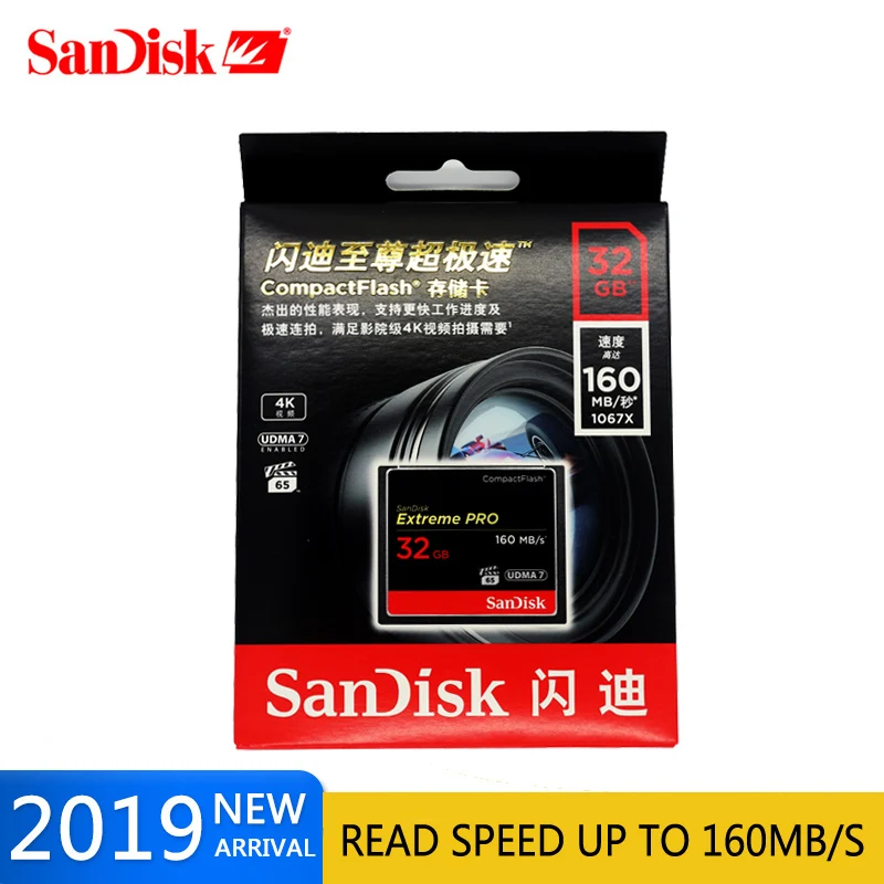 Sandisk Extreme Pro 128 Гб 64 32g CompactFlash DHL профессиональная карта памяти 4K 3D HD CF для Nikon d200 d4S d5 и