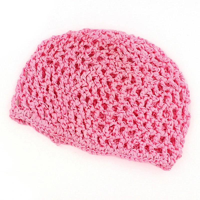

Womens Mesh Hair Net Crochet Cap Solid Color Snood Sleeping Night Cover Turban
