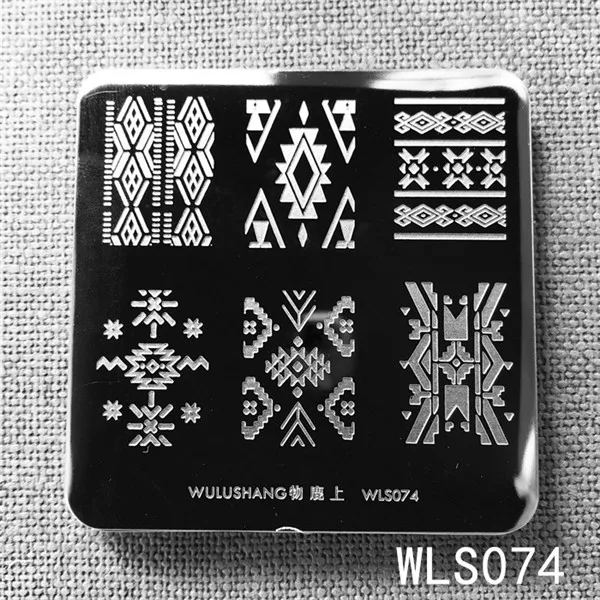 Новое поступление ногтей штамп пластины-шаблоны WLS ногтей штамповки пластины квадратное изображение DIY 6*6 см Дизайн ногтей штамп пластины шаблон изображения - Цвет: Серый