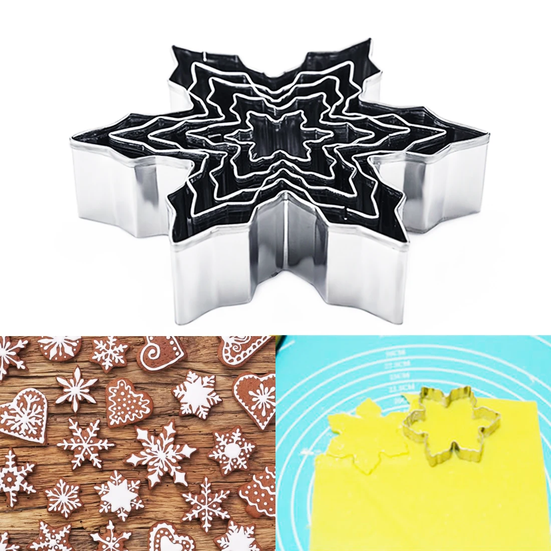 Кухонные инструменты DIY 5 шт./компл. формы снежинки металлические режущие для