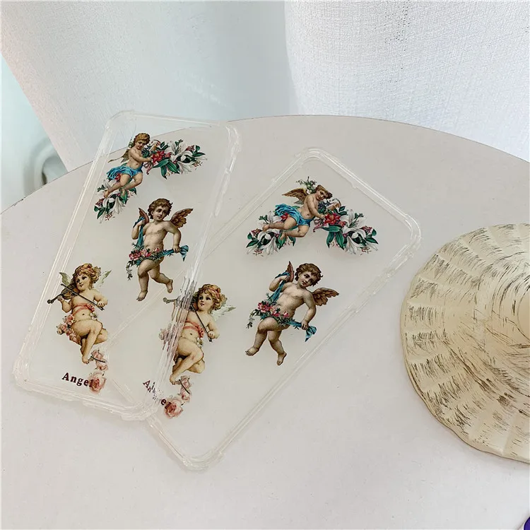 Niceking Angels чехол для телефона Fundas для iPhone X, XR, XS, MAX, 11 Pro, Max, 6 S, прозрачный чехол из ТПУ с цветочным принтом для мальчиков, чехол для iPhone 6, 6s, 7, 8 Plus