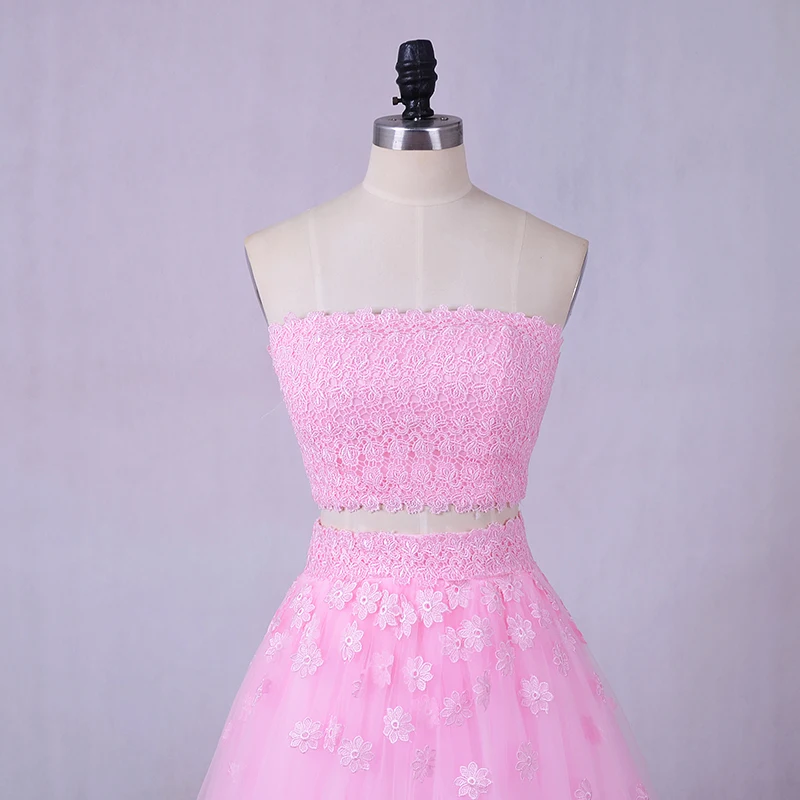 Розовые платья для выпускного вечера из 2 предметов 2018 г. LORIE Robe de soiree 3D вечерние с