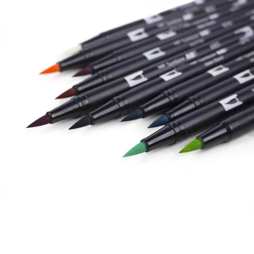 ABT Tombow, двойная кисть, художественные маркеры, акварельные маркеры, 96 цветов, мягкая ручка для рукописного письма, профессиональные ручки для рисования