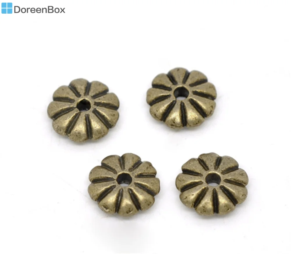 

Doreen Box hot- 100 бронзовые бусины-разделители 7x2 мм (B13677)