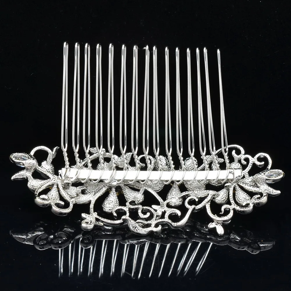 Серебряный горный хрусталь кристалл шпильки вуаль гребень для волос женщин