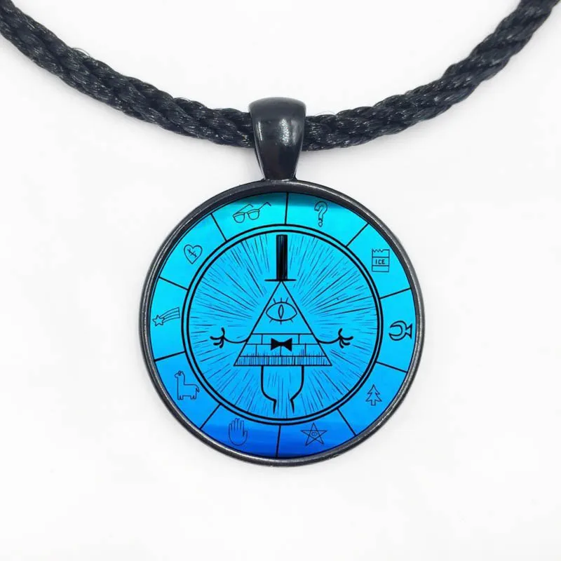 Синий чокер от Gravity Fall Женская цепочка с логотипом массивное медное ожерелье