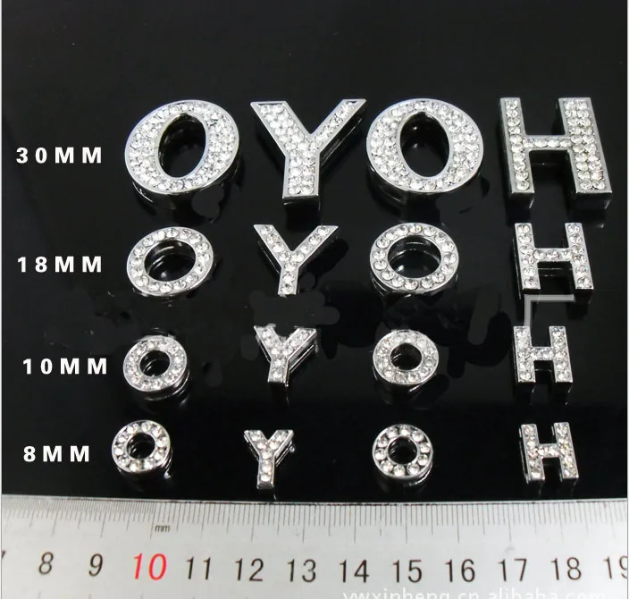 Новинка 130 шт. 30 мм ползунок буквы A-Z серебряный цвет полный горный хрусталь