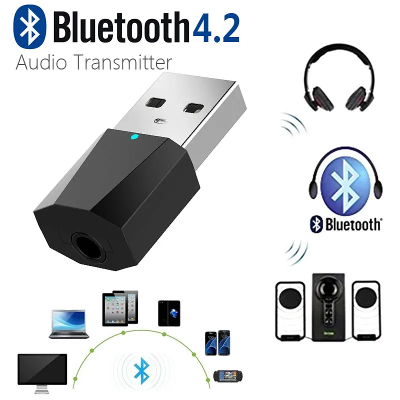 Bluetooth передатчик средство запуска Bluetooth беспроводной Bluetooth 4,2 передатчик стерео для MP3/MP4 Премиум ПК и DVD Интеллектуальный