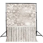 Фотофоны 3D для студийной фотосъемки новорожденных с изображением снежинок серого деревянного пола