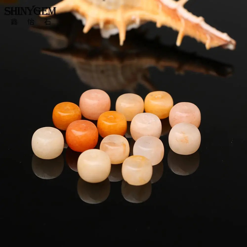 Бусины из желтого нефрита ShinyGem 7*9 мм оптовая продажа маленькие плоские круглые