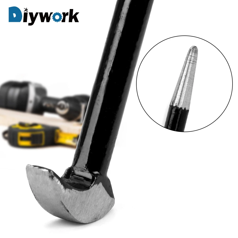 DIYWORK сельскохозяйственный двигатель мастерская круглый стержень лом гвоздь Съемник сталь Rooled пятки бар Прай бар ломы 40 см длина