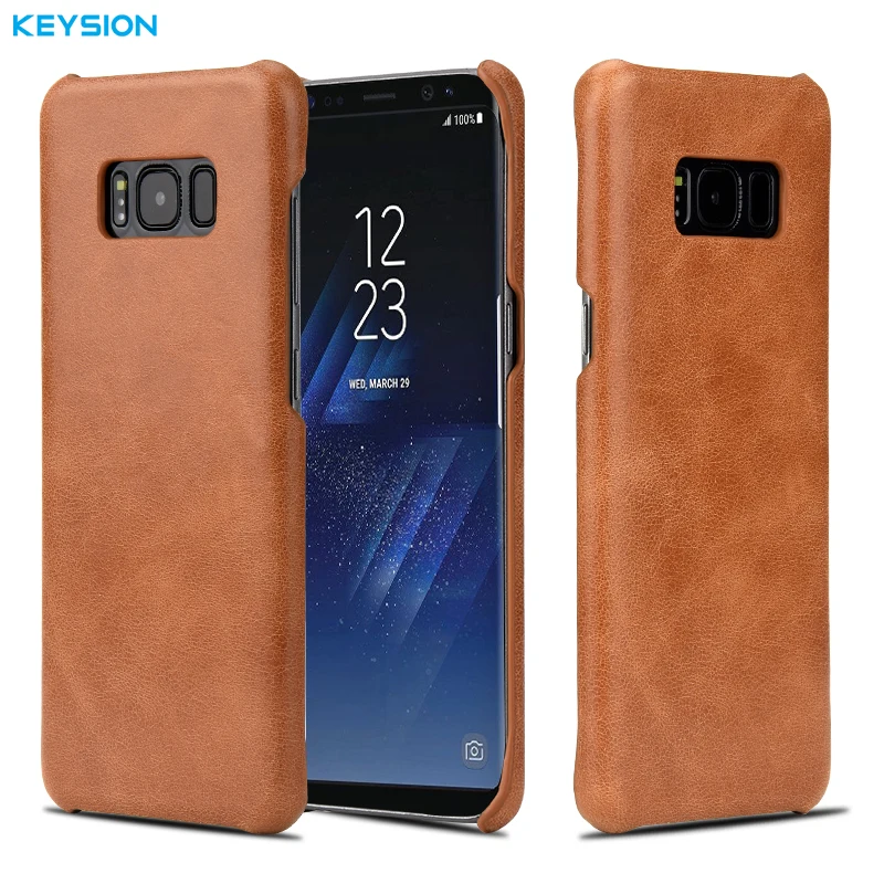 Роскошный Ретро Чехол KEYSION из воловьей кожи для Samsung S8 Plus чехол телефона