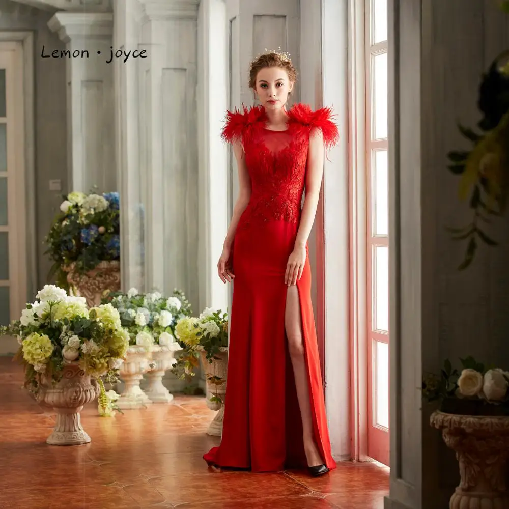 Женское вечернее платье с круглым вырезом открытой спиной и разрезом|Вечерние