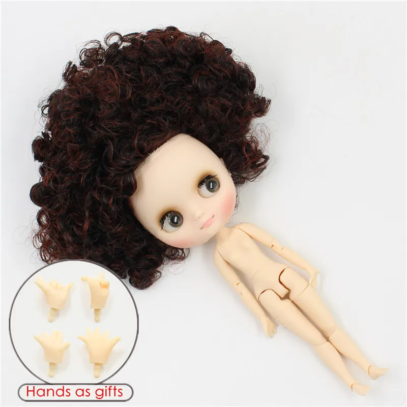 middie Фабрика Блит кукла middie кукла 1/6 bjd 1/8 bjd сестра семья дикие Кудри волосы розовый коричневый девушка подарок игрушка - Цвет: middie
