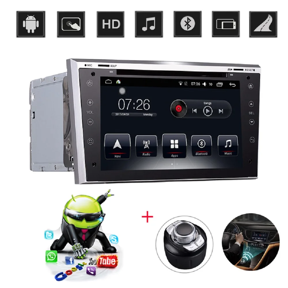 D NOBLE 7 дюймовый двойной DIN Android 1 автомобильный стерео Мультимедийный DVD плеер для
