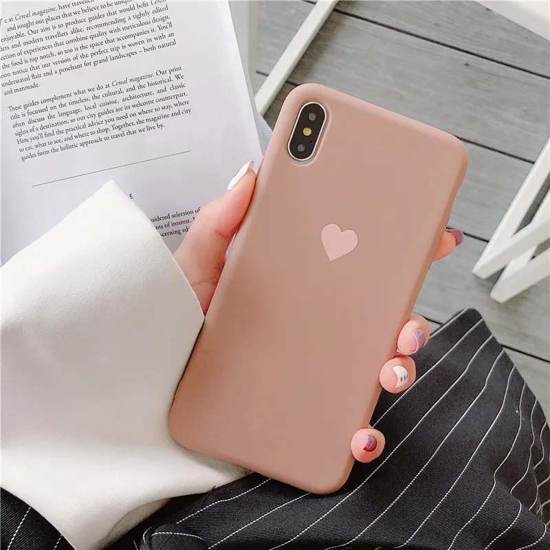 colorful love heart case for iphone se 2020 6 6s 7 8 plus x xr xs max 5 5s se candy color phone case soft tpu back cover fundas free global shipping