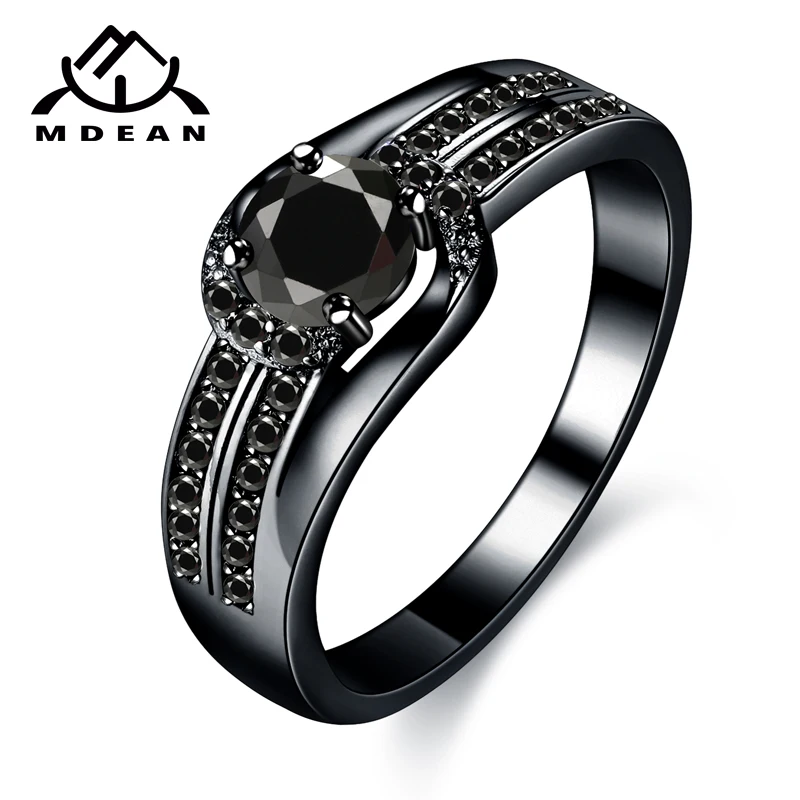 Обручальные кольца MDEAN черного и золотого цвета для женщин обручальные черные