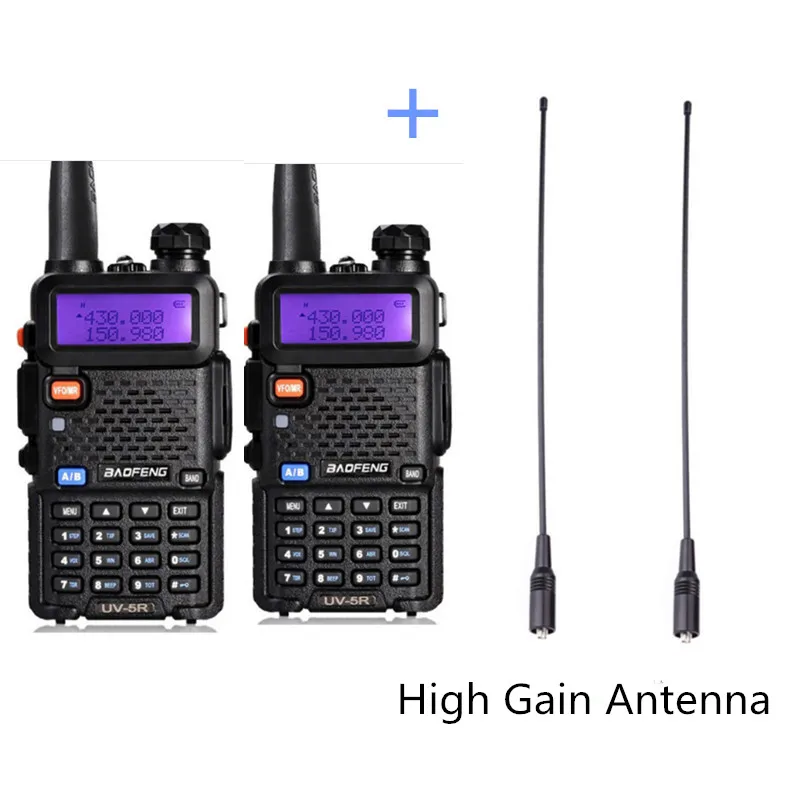 Add high gain antenn 2 шт. UV5R двухстороннее радио Pofung BF-UV5R fm-трансивер UV 5R Любительская yaesu cb радиостанция telsiz Baofeng UV-5R рация - Цвет: Add high gain antenn