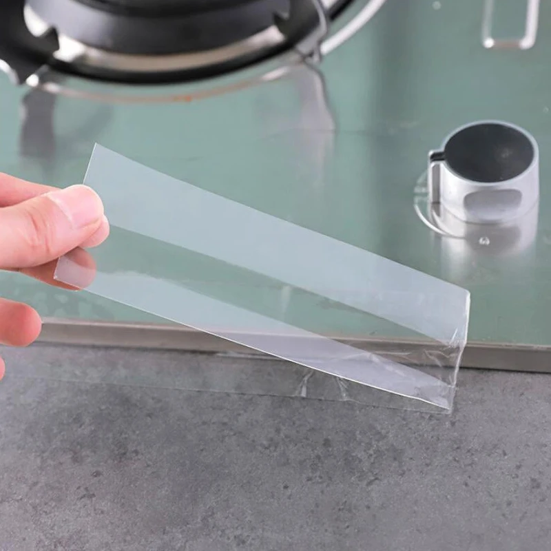 Cute kitchen tool Transparent Acrylic Waterproof Mildew-proof Self-adhesive Tape Kitchen Sink Corner Line Stick Strip | Обустройство