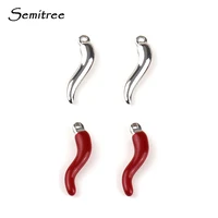 semitree 5pcs stainless steel peppers charms diy italianism bracelets bangle charm jewelry making findings accessories 25mm