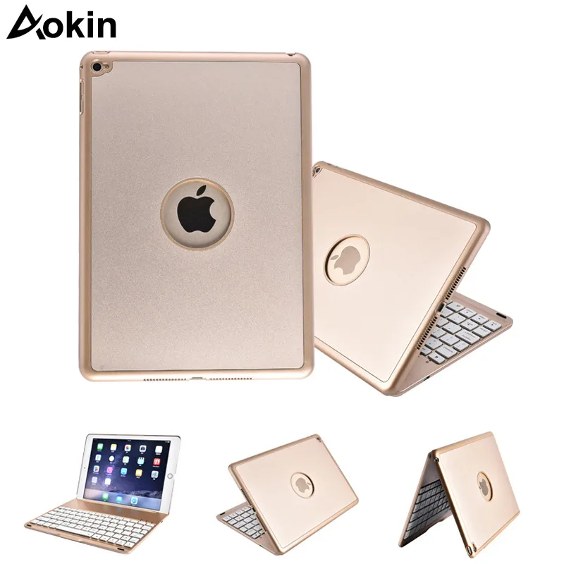Aokin беспроводной Bluetooth 3 0 клавиатура для iPad Pro 9 7 дюйма LED подсветка ABS алюминиевый