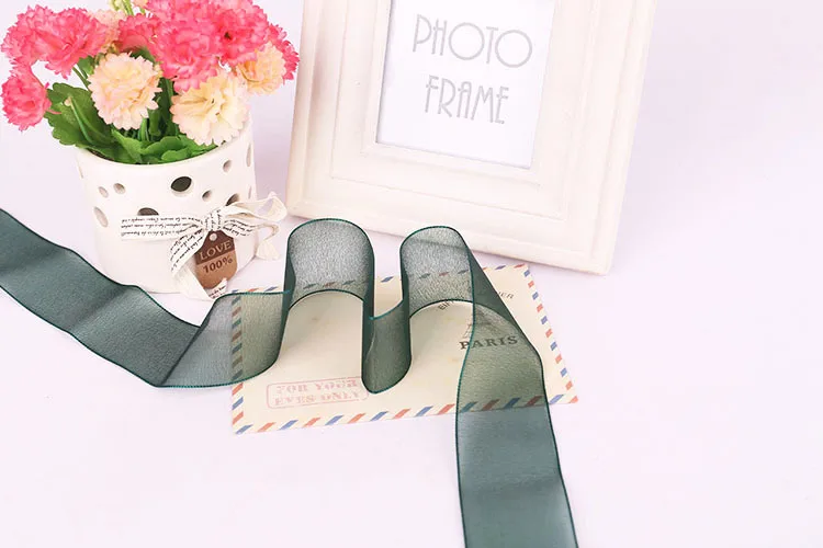 Лента из органзы прозрачная однотонная в Корейском стиле 38 мм | Дом и сад