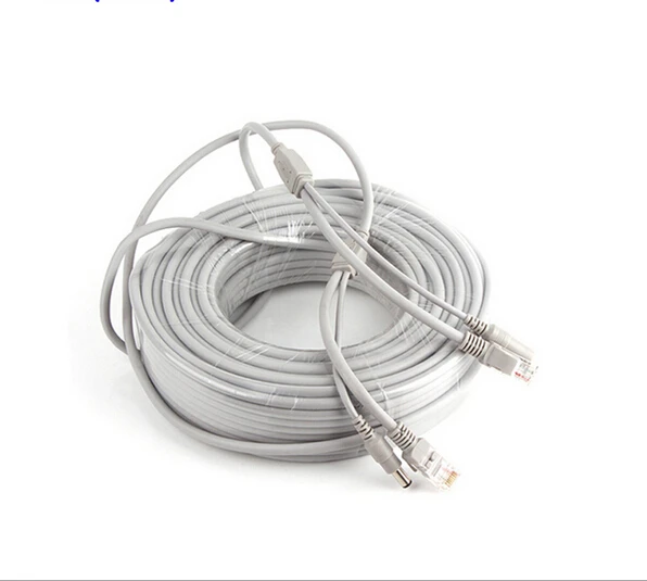 30 м CCTV сетевой кабель RJ45 CAT5/CAT-5e + DC Мощность видеонаблюдения расширение сети